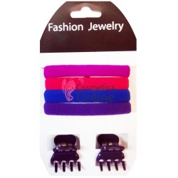 Elastice pentru codite cu clema de prins parul Cod EL010LL, set 6 bucati
